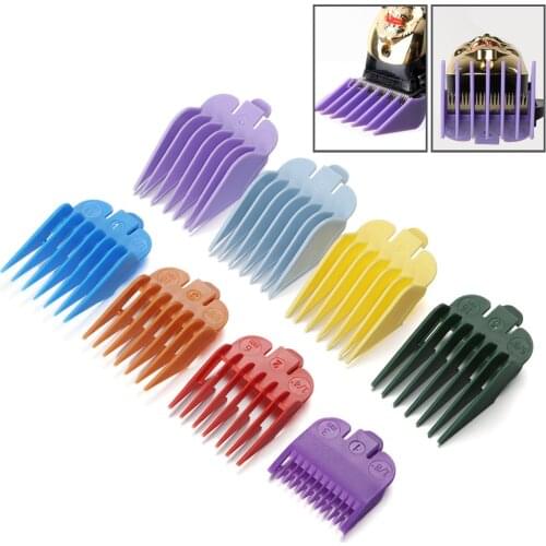 1/8Pcs Hair Clipper Guards Guide Combs Cutting CombsLimit Comb Trimmer Guards Attachment Compatible with Most Wahl Styling Tool