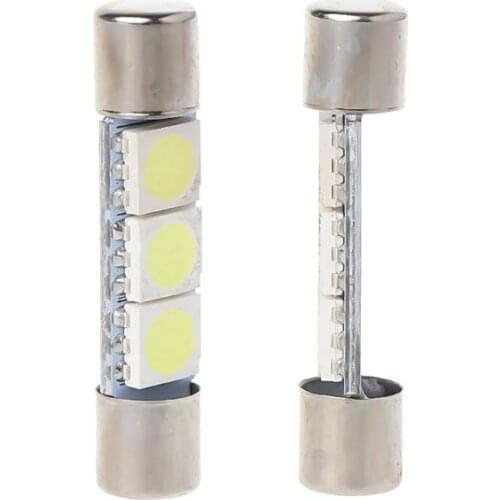 1pc White T6 5050 31mm 3-SMD LED Bulb For Car Sun Visor Vanity Mirror Fuse Light