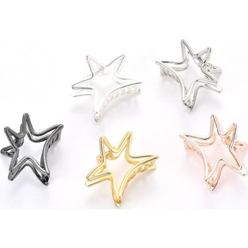 2pcs/lot 4.5*3.5cm direct sales new hair ornament geometric hairpin small bath pentagram catch clip for female
