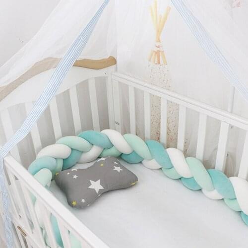3M Length Braided Crib Bumper Knot Pillow Knot crib infant room decor baby bedding baby room decor