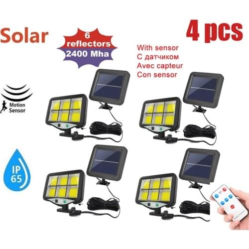 4pcs seperable 120LED Solar Light Outdoor Motion Sensor Recharge Solar Wall Lamps Waterproof Emergency Led Street Garden Porch L