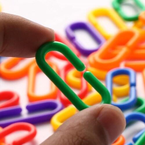 50Pcs Parrot C-clip Toy Bird Plastic C-link Hook African Grey Conure Cockatiel Parrot Hook Link Chain Toy