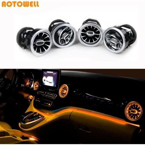 64 colors Car Interior Led Air Vent ambient light for Mercedex benz V class V260 interior LED air outlet atmosphere light