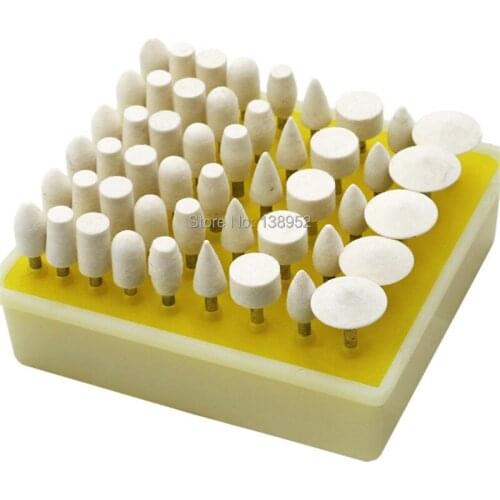 50Pcs/Lot Shank White Wool Grinding Head 8-18MM Dia 3MM for Rotary Tools Accessories