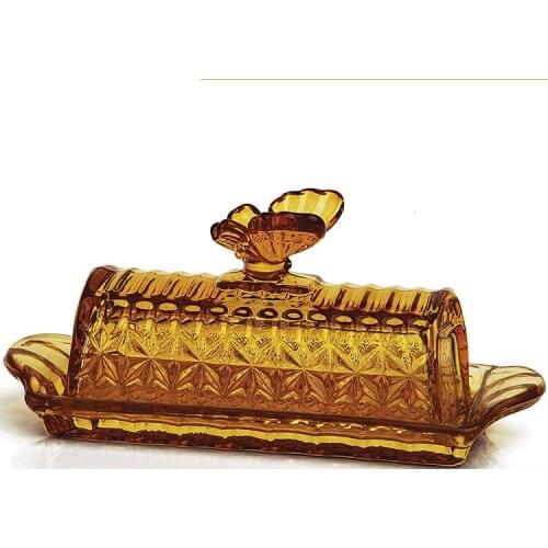 Lead-free stained glass butterfly butter box fresh butter cassette cover box western cheese store content box