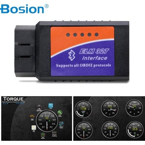 Bosion Eu stock ELM327 Bluetooth V2.1 for Android Torque OBD 16 pin OBD2 Scanner Support OBDII Protocols code reader