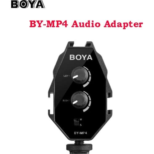 BOYA BY MP4 Audio Adapter 2-channel Mono Stereo Mode Digital SLR DSLR Camera Camcorder Smartphone BY-MP4