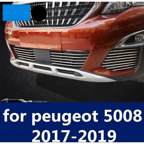 Grille decorative trim strip light subfloor under net trim strip under the modified hood for peugeot 5008 2017-2019