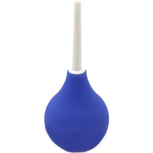 Dingye 89ml Pear Shaped Enema Rectal Shower Cleaning System Silicone Gel Blue Ball for Anal Anus Colon Enema Anal Cleaning