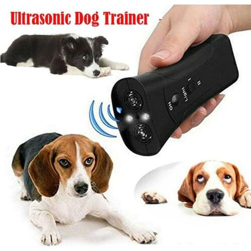 Dog Trainings Ultrasonic Anti Dog Barking Pet Trainer LED Light Gentle Chaser Petgentle Sonic Black Repeller