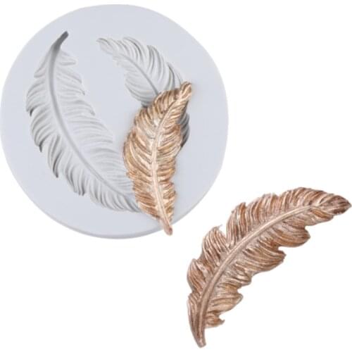 Feather pattern Moulds Fondant Cakes Decorating Tools Silicone Molds Sugarcraft Chocolate Baking Tools For Cakes Gumpaste Form
