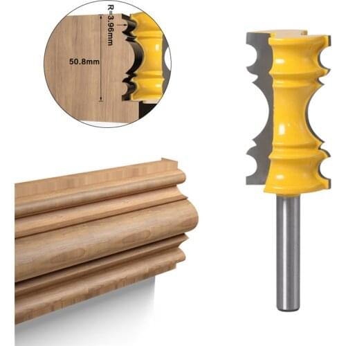 1pc 8mm Shank Large Elaborate Chair Rail Molding Router Bit Milling Cutter Wood Cutters Line Knife Tenon Cutter for Woodworking