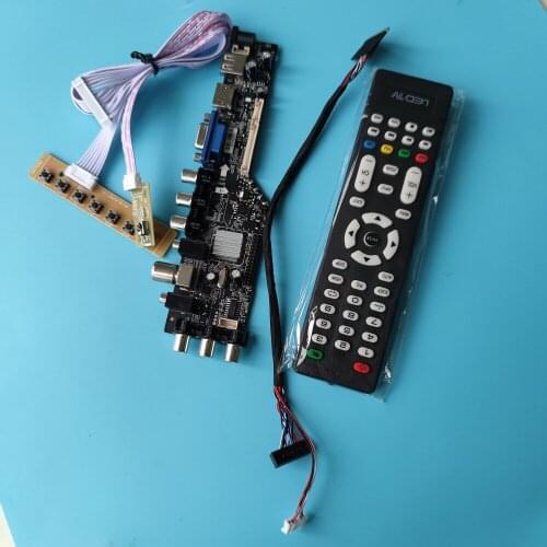 Kit For B156XTT01 LED USB HDMI-compatible panel monitor DVB-T DVB-T2 controller digital 1366x768 VGA AV TV remote board driver