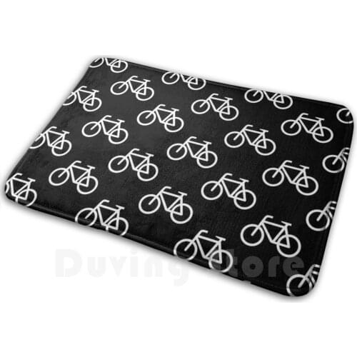 Bike Pattern ( White And Black ) Mat Rug Carpet Anti-Slip Floor Mats Bedroom Danibeez Danibeezdesign Gravel Bike Bikes Cycling