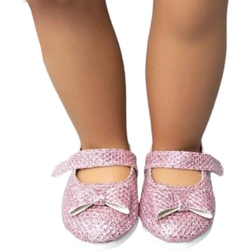 18" Girl Dolls Cute pink princess shoes for new borned baby doll shoes girl toys present