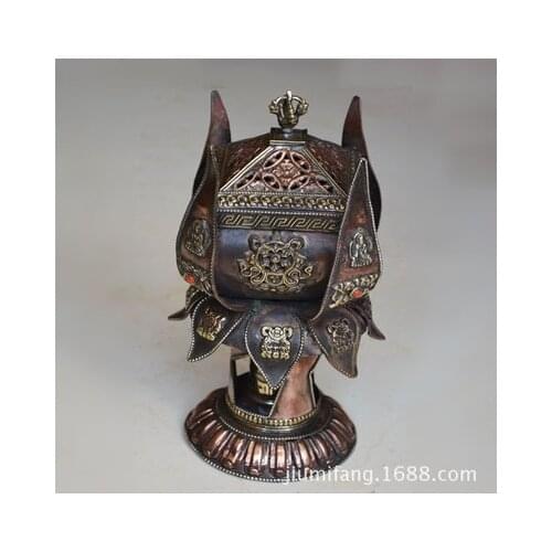 Pure copper copper pure manual vertical rotatable design sweet lotus Buddha Buddha incense burner furnishing articles Tantric