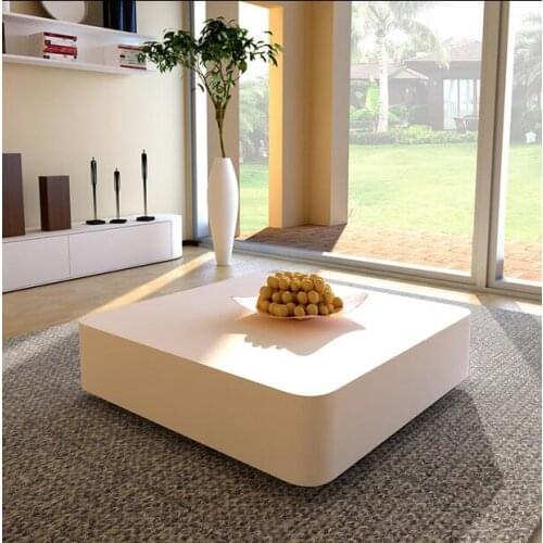 Square glass coffee table stylish minimalist modern paint coffee table TV cabinet ensemble creative