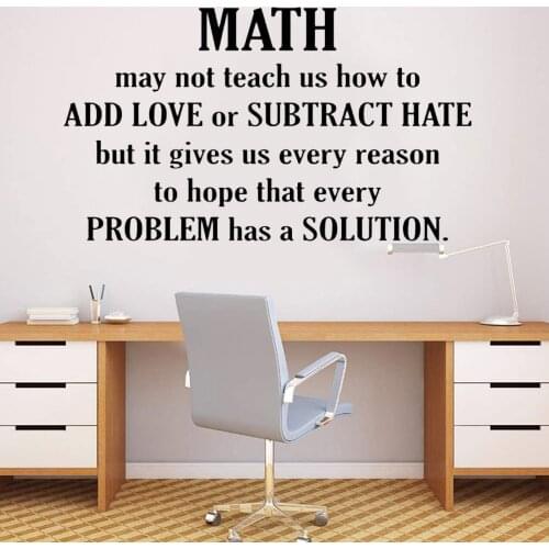 Math Wall Decals Quotes Teen Study Room Home Decor Mathematics Classroom Vinyl Self-adhesive Wall Sticker For Windows Y404