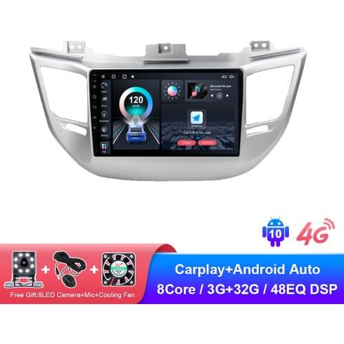 48 EQ DSP For Hyundai Tucson IX35 2014 2015 2016 2017 2018 Multimedia Player GPS Navigation Android Auto Carplay 8 Cores IPS