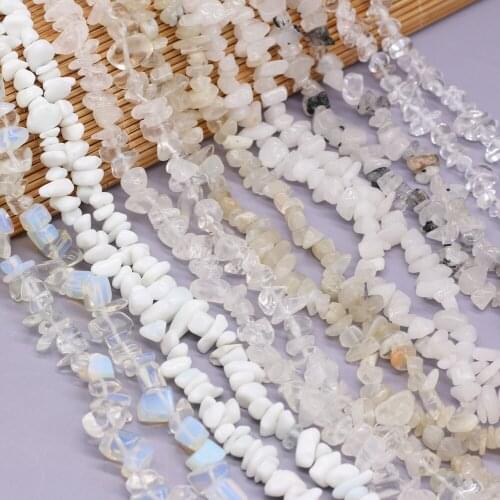 Natural Semi-Precious Stone Beads Exquisite Shiraishi White Jade Opal Agate Gravel Beaded for Jewelry Making DIY Bracelet 5-8mm
