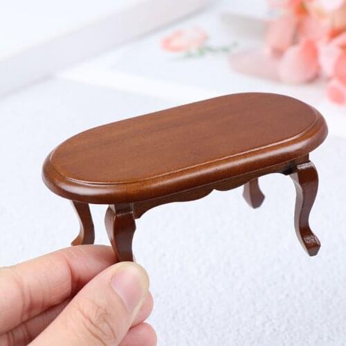 New 1/12 Mini Dollhouse Furniture Miniature Teatable Coffee Table Living Room Toy Doll House Accessories Simulation Kids Toy