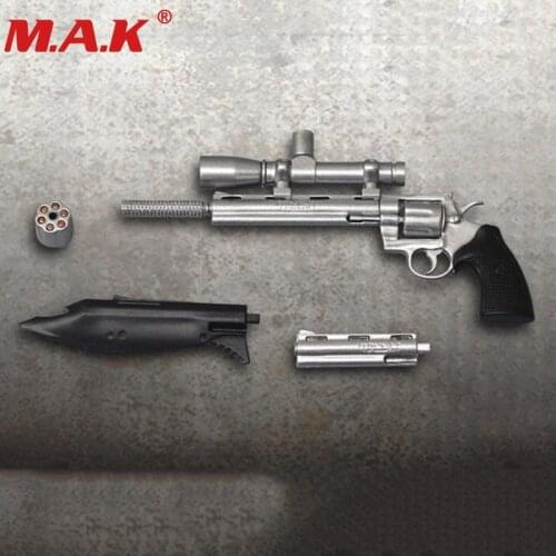 NEW 1/6 gun model weapon toy sliver color PYTHON miniature pistols toy fit for 12" action figure accessories