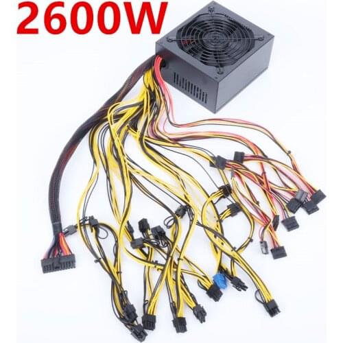 New Miner PSU For Thunderobot Multi Channel Power Supply 6-card 8-card Platform Silent Mining Power Supply 2600W 2400W