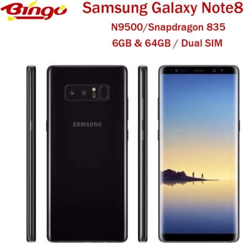 Samsung Galaxy Note8 N9500 64GB Note 8 Original Unlocked LTE Phone Snapdragon 835 Octa Core 6.3" Dual 12MP 6GB&64GB Dual SIM NFC