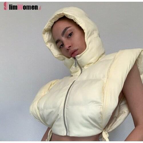 Autumn Winter Cardigan Bubble Cropped Outerwear Quilted Coats Hooded Down Coats Puffer Jacket and Coats for Women Waistcoat Vest