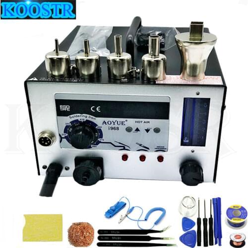 AOYUE-968 220V SMD/SMT 3 in 1 solder station Rework Station soldering hot air soldering rework station AOYUE i968 SMD Soldering