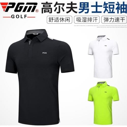 PGM YF392 golf apparel mens short-sleeved t-shirt spring and summer stretch fabric fashion mens shirt
