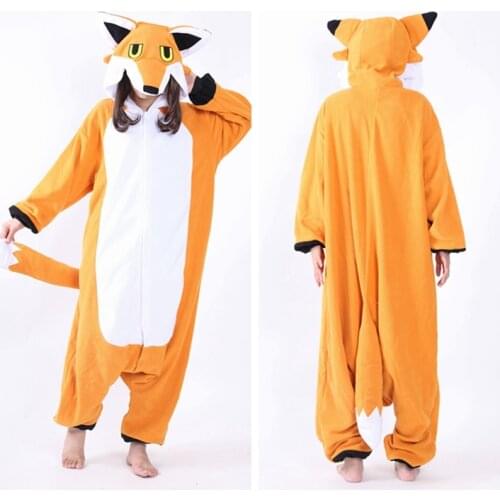 Cartoon Animal MR Fox Pajamas Polar fleece Anime Party Halloween Cosplay Costume Adult Women Men Onesie Sleepwear Pyjamas Winter