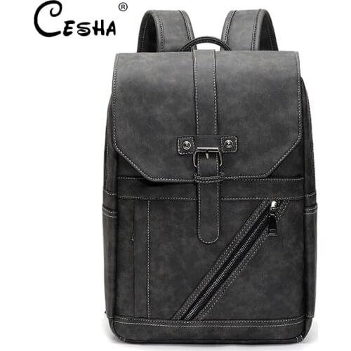 Soft Leather Vintage Men Travel Backpack High Quality Durable Leather School Backpack Fashion Casual 14inch Laptop Backpack