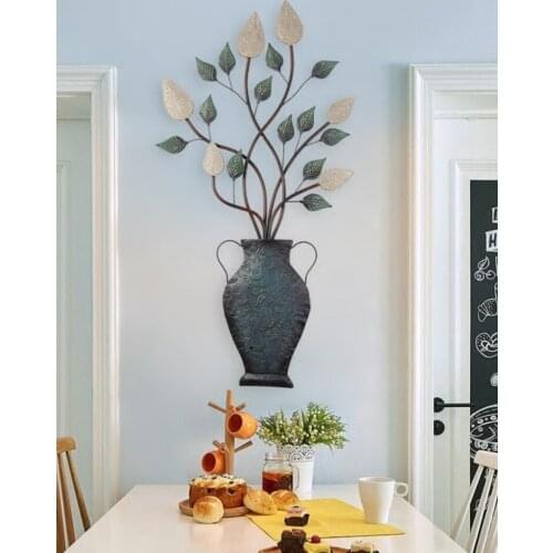 North European iron wall decoration 3D decoration of Xuanguan living room dining room Creative luminous wall decoration