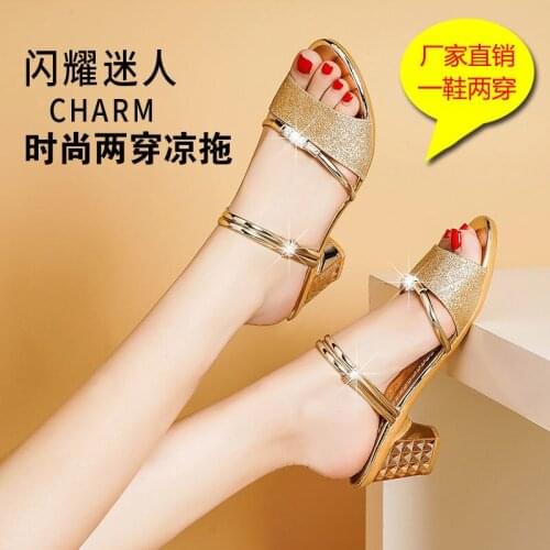 Shoes Women Slippers New 2021 Summer Sandals Womens Heel Heel Red Womens Sandales Femmes