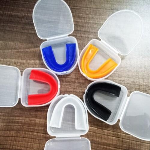 Shock Sports Boxing Mouth Guard Silicone Mouthpiece Teeth Protector for Boxing Sports with Case Mouthguard football gum shield