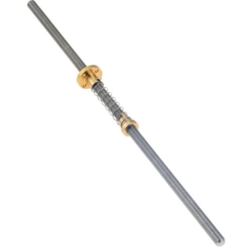 3D Printer T8 screw THSL-500-8D Trapezoidal Lead Screw anti backlash spring loaded nut Thread 8mm Length 200 300 400 600 700 800