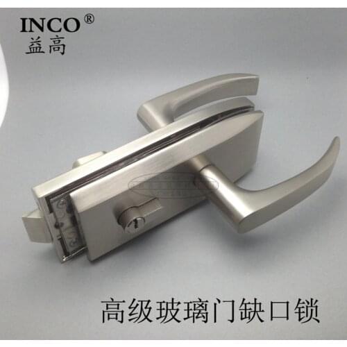 Glass Door Lock High Partition Office Single Stitch With Central Channel Lock Frameless Handle Lockstitch
