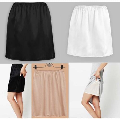 2019 New Women Satin Half Slip Underskirt Petticoat Under Dress Mini Skirt Safety Skirt Female Loose Anti-exposure Safety Skirts