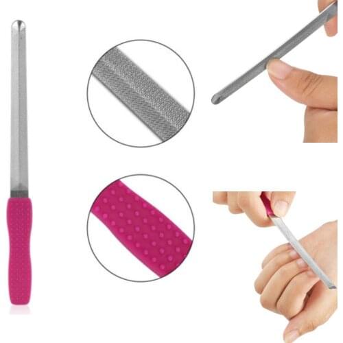ATOMUS 1PCS Dual Sided Stainless Steel Metal Nail Art File Manicure Pedicure Tool