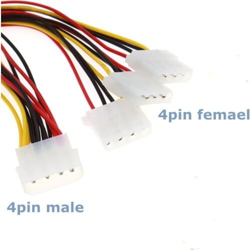 20cm Best Price 4-pin IDE Power Cord HY1578 4-pin Molex Male to 3-port Molex IDE Female Power Splitter Adapter Cable