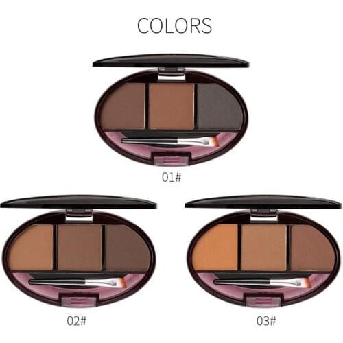 3-color Eyebrow Powder With Two-color Eyeliner Pencil Eyebrow Brush Colorfast Hairline Powder Waterproof Eyebrows Enhancer
