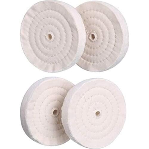 4 Pack Buffing Polishing Wheel 6Inch x 1/2Inch Arbor x 70Ply Fine Cotton Extra Thick for Bench Grinder, Buffing Wheels