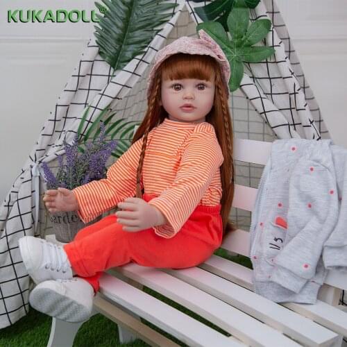 60CM 24 Inch Simulation Princess Reborn Baby Doll Disassemble Wig Hair Kid For Girls Childrens Day Fashion Birthday Gifts