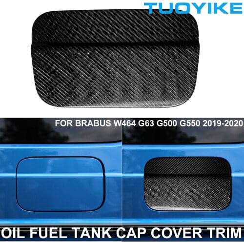 Car Styling Real Carbon Fiber Exterior Oil Fuel Tank Cap Cover Trim Sticker For Mercedes BENZ W464 G63 G500 G550 2019-2020