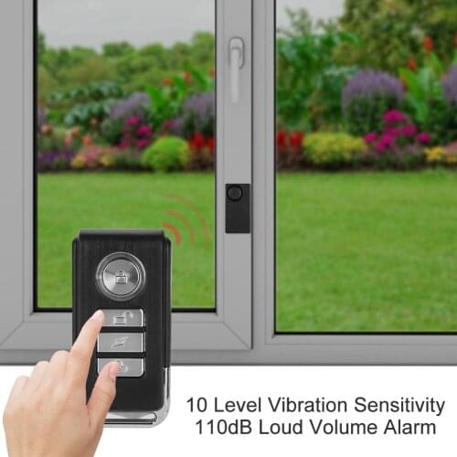 Wireless Vibration Alarm Detector Door Window Bicycle Wireless Remote Control Security Burglar Alarm Adjustable sensitivity