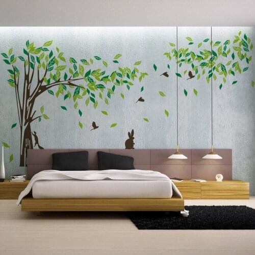Big Tree And Squirrel Wall Sticker For Living Room Home Decoration Background Pvc Plane Plant Mural Door Diy Wallpaper Rushed