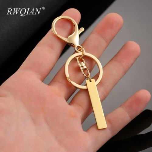 Personalized Custom Carve KeyChain Stainless Steel Car Keyring Anti-lost Customized Nameplate Key Chain for Dad Birthday Gift