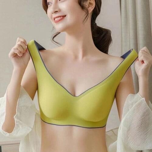 Womens Bras Without Frame Unwired Top With Cups Sport Sexy Underwear Without Steel Ring Active With Straps Push Up