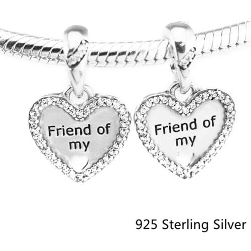 CKK Hearts of Friendship Charms 925 Sterling Silver Beads Original Jewelry Making Fits For Bracelets & Bangle